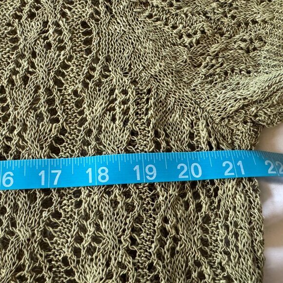 NWT Coldwater Creek Women’s Linen/Cotton Crochet Sweater Shrug, Light Vine, PXL - Picture 8 of 10